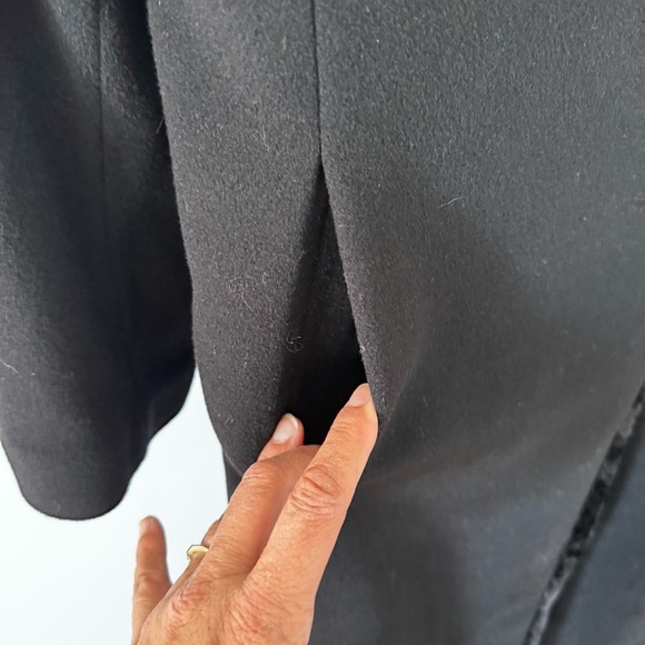 Windsmoor Black Wool-Cashmere Coat 12 Faux Fur Collar - Picture 8 of 9